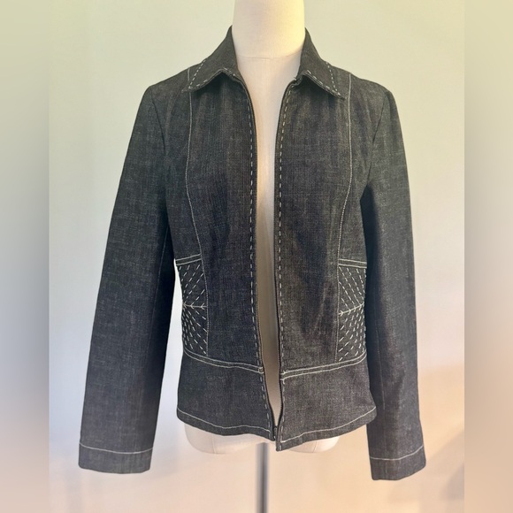 Ellen Tracy Dark Gray Jean Jacket - Picture 5 of 8
